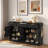 Farmhouse Sideboard With 3 Drawers, 4 Doors, Adjustable Shelf And Open Storage Compartments-986748922