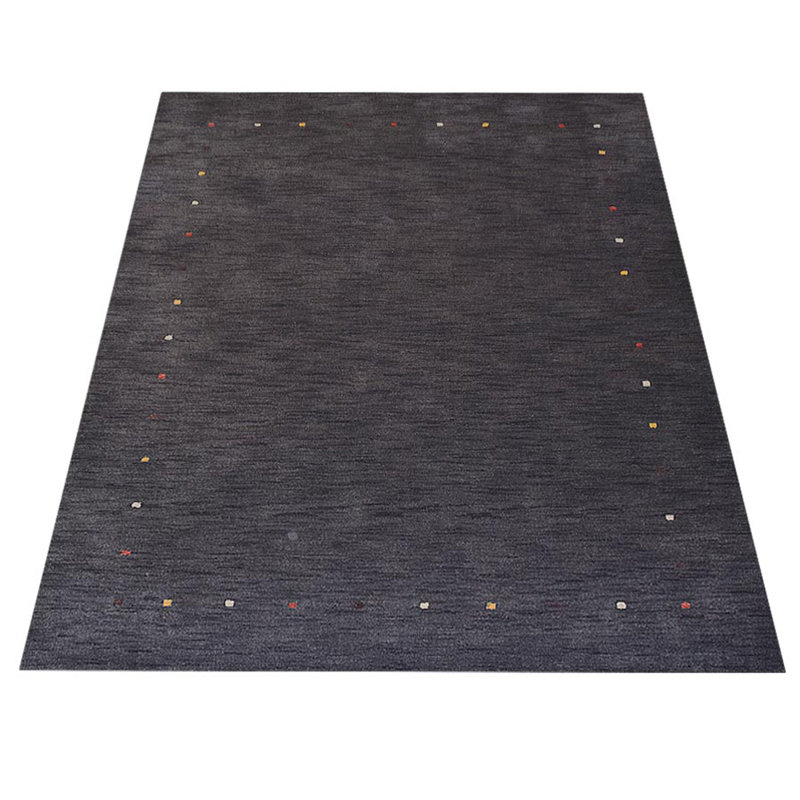 Beanland Hand Knotted Loom Wool Eco-Friendly Area Rugs - Rectangle, Charcoal Color, Contemporary Modern Design, High Pile Thick Handmade Anti Skid Area Rugs for Living Room, Bed Room