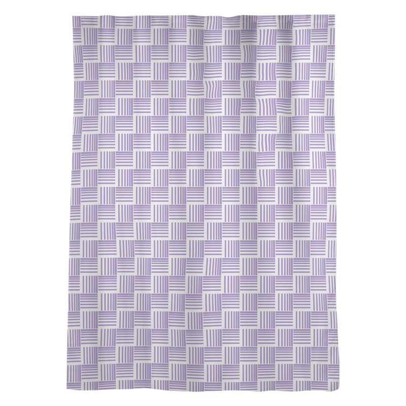 Panneau de rideau simple diaphane avec passe-tringle classique, Mauve/blanc
