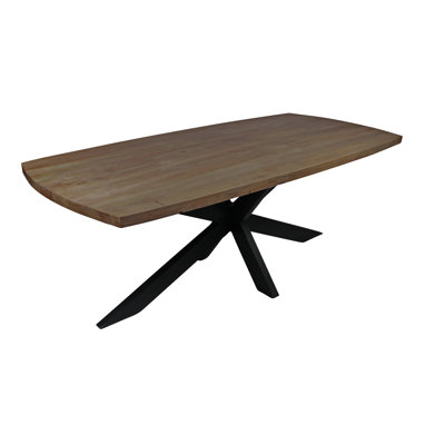 Aryhanna Mango Rectangular Solid Wood Top with Iron Base Dining Table