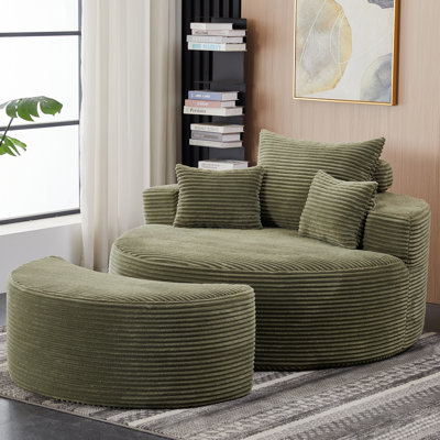 Chaise longue avec repose-pieds et ensemble de couverture écologique, rembourré, sans assemblage, sécuritaire pour les animaux de compagnie et les enfants