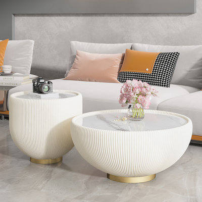 Table basse d'appoint moderne en cuir PU