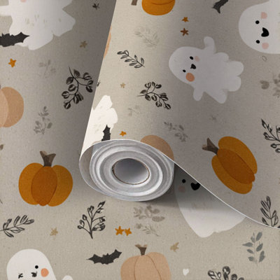 Peel and Stick Wallpaper Contact Paper Minimal Halloween Seamless Self Adhesive and Removable 24in x 118in(60x300cm)