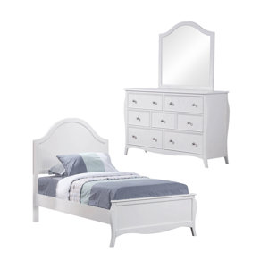 Stackhouse White 3-Piece Bedroom Set with Dresser and Mirror