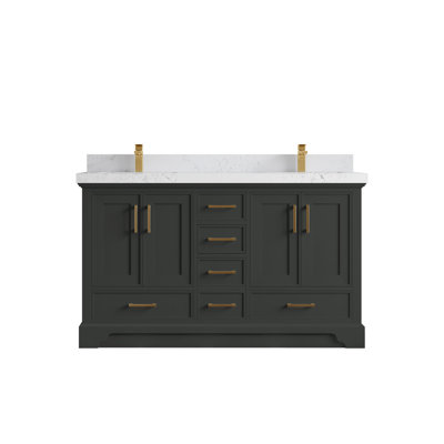 Charlotte 60'' Double Bathroom Vanity with Quartz Top