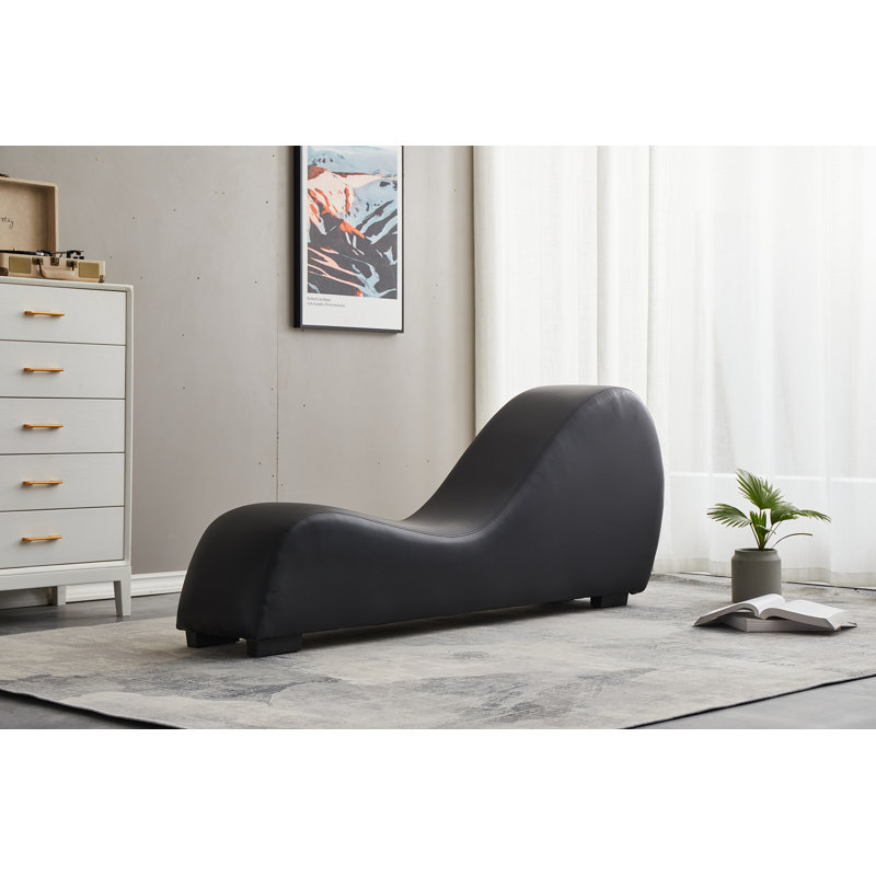 Chaise longue Appel, Noir, H 29 po x l 14 po x P 67 po