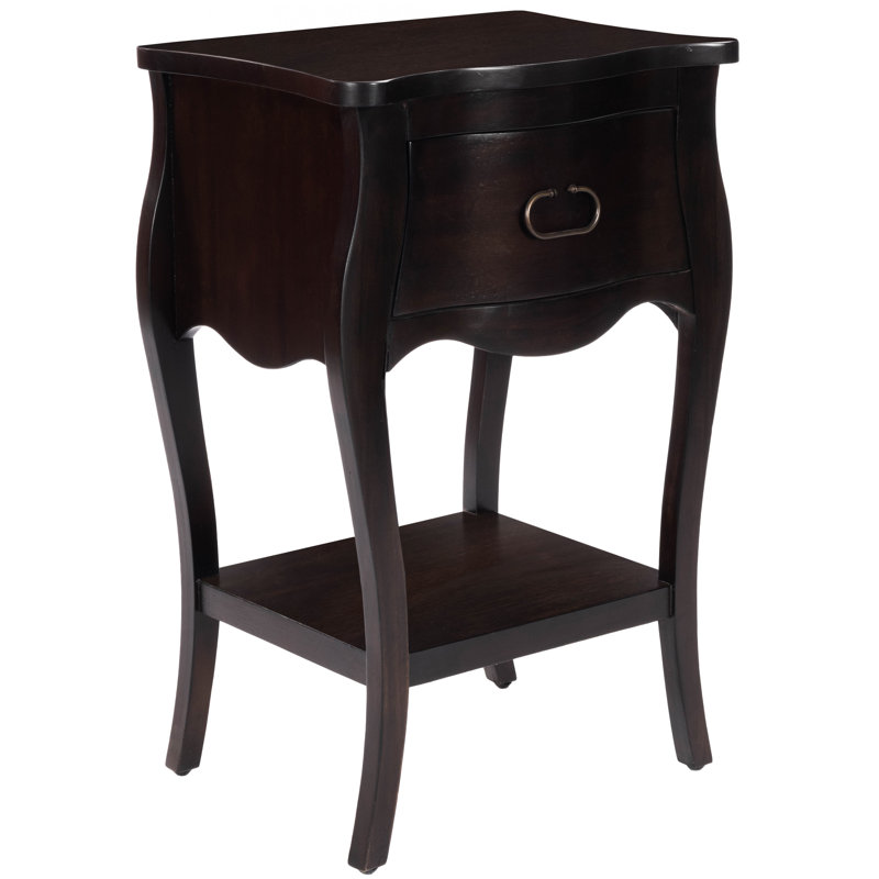 Rochelle 1 Drawer Nightstand, Chocolate