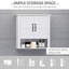Armoire à pharmacie, armoire murale de salle de bain à 3 niveaux avec tablette réglable et 2 portes, armoire de salle de bain pour salle de bain, blanc