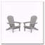 Ensemble de 2 chaises pliantes en bois massif Adirondack résistantes aux intempéries avec design pliable-510457404