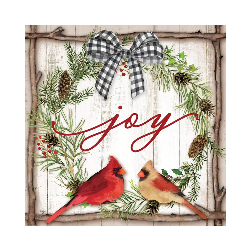 Joy Wreath by Mollie B. - Wrapped Canvas Print, 93.98cm H x 93.98cm W x 1.91cm D