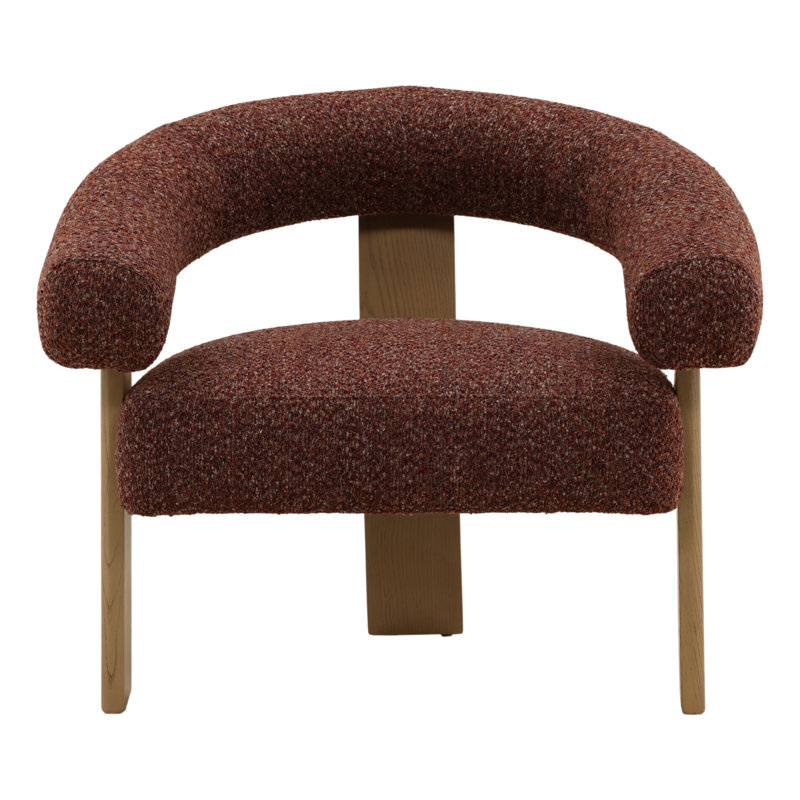Frankie Polyester Occasional Chair, Cream, Rust