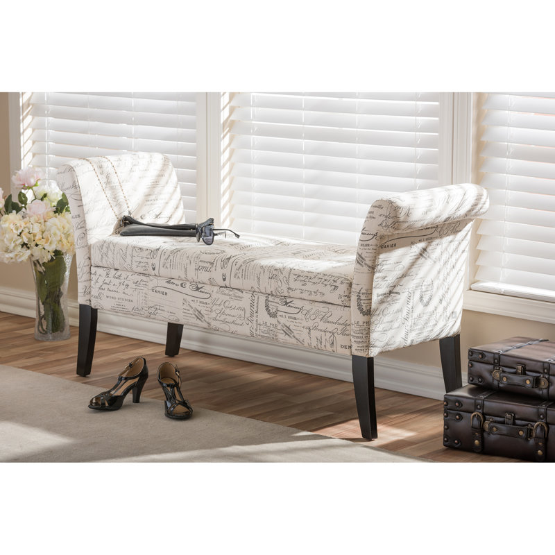 Linen Upholstered Storage Bench