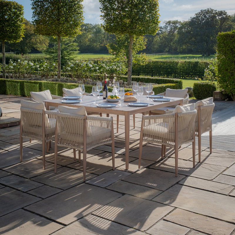 Aniv 8 - Person Patio Dining Set with Square Table