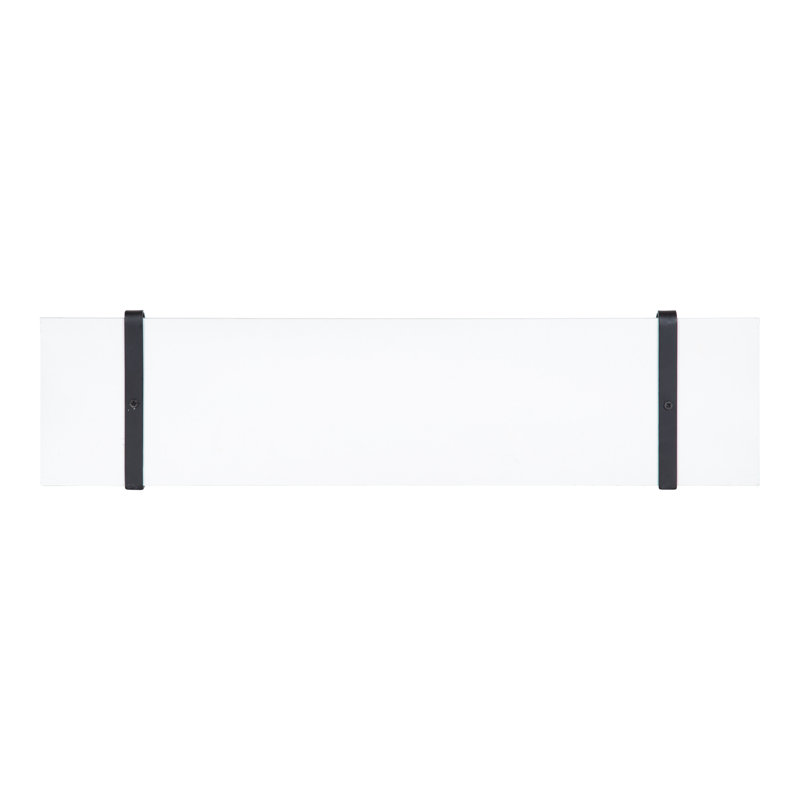 Tablette de support en sapin Mcmartin, Blanc délavé / noir, H 8,26 po x l 27,55 po x P 6,89 po