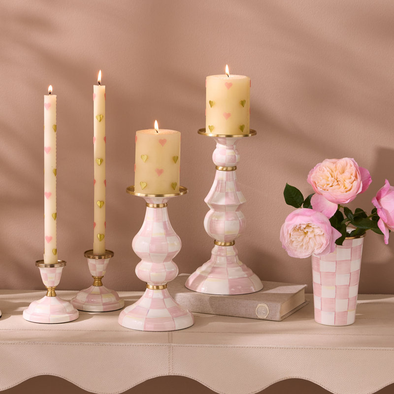 Rosy Check Medium Pillar Candlestick
