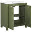Meuble-lavabo de 30 po de couleur olive avec lavabo en céramique, portes à fermeture en douceur et conception spacieuse de 30 po avec rangement-2101322366-2101322367