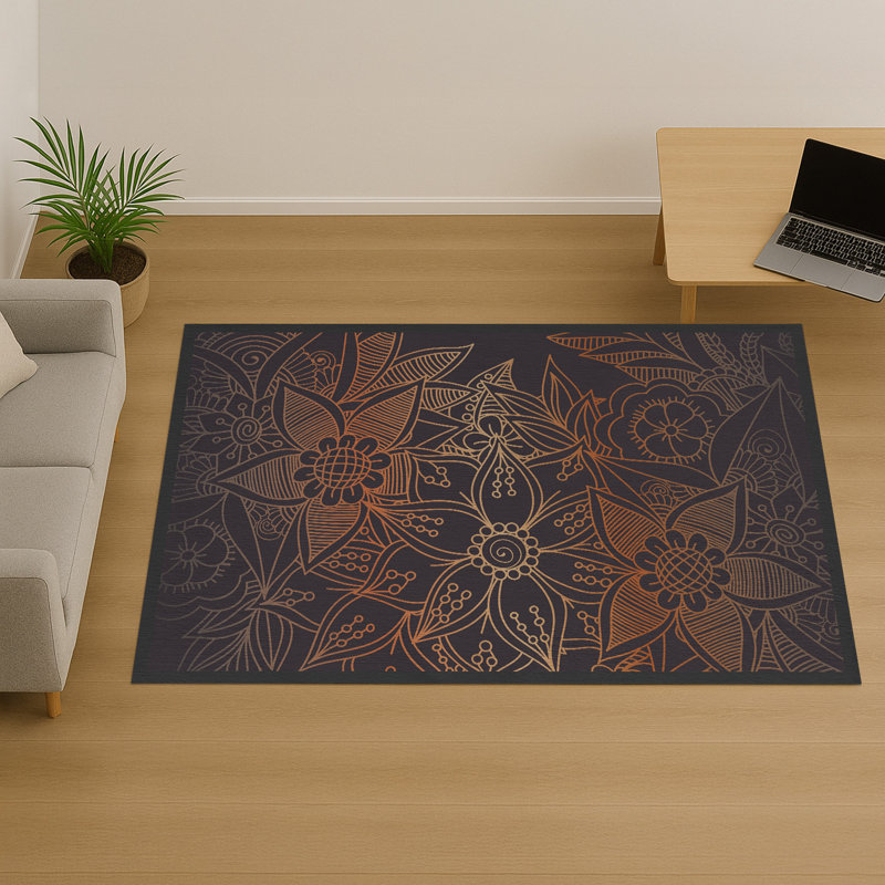 Floral Area Rug, Runner 70 x 140 cm