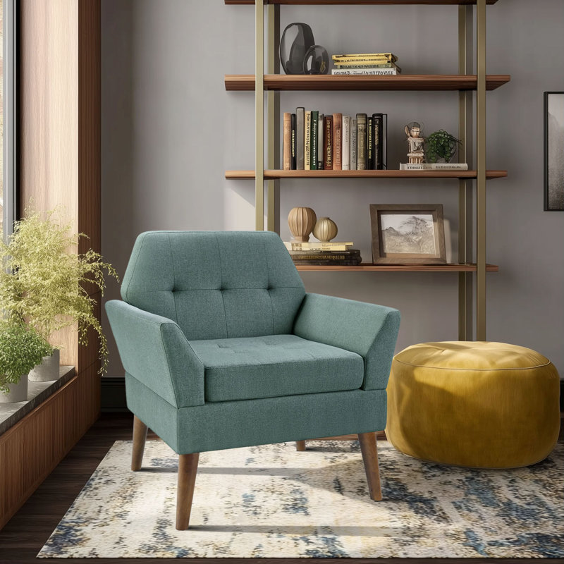Newtin Mid-Century Modern Accent Chair, Blue