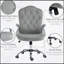 Chaise de bureau confortable avec capitonnage à boutons, roues pivotantes, hauteur réglable et fonction d'inclinaison pour une expérience de travail améliorée-530060217
