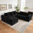 Boneless 96'' Modular Sectional Sofa Couches, 5 Seat U-shaped Cloud Boneless Couch With Deep Seat, Comfy Memory Foam Corduroy Couch With Ottoman, Floor Sofa For Living Room Bedroom-753947991