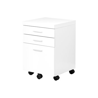 White Laminate Rolling File Cabinet, Storage Drawers For Office Work And Printer Stand Accessory Cabinet On Frame, Laminate,