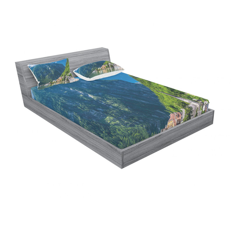 Ensemble de draps Hallstatt Natural View, Ensemble de draps pour lit double avec un drap-hou