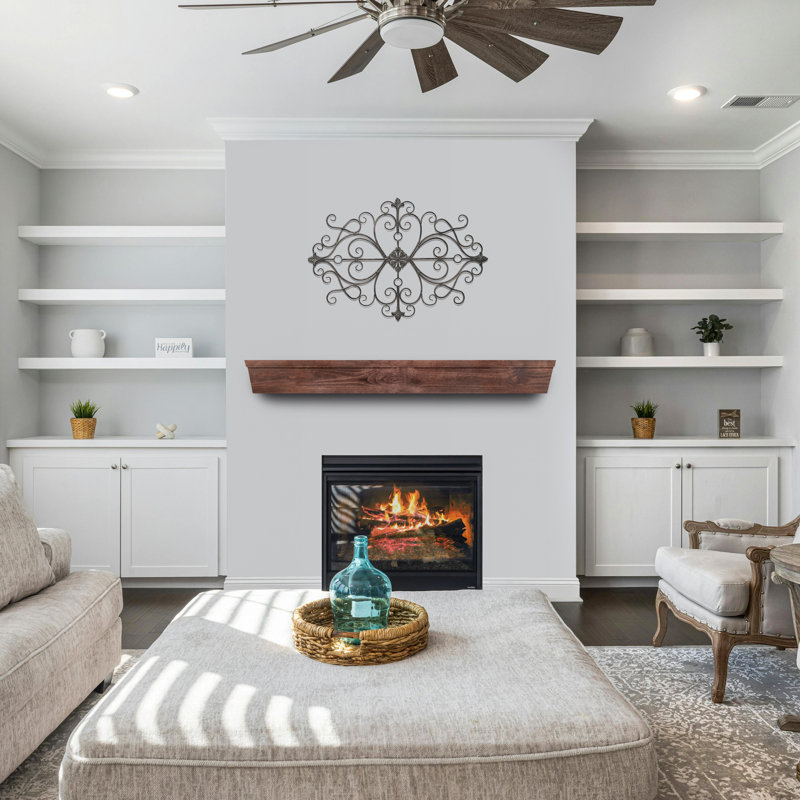 Valencia Fireplace Mantel, Brown Wood, 60"