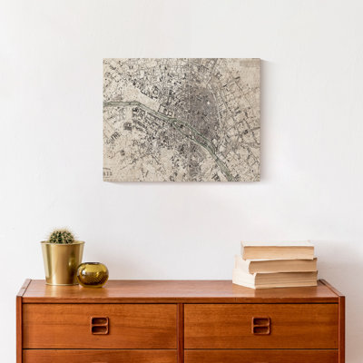 Carte rétro de Paris sur toile