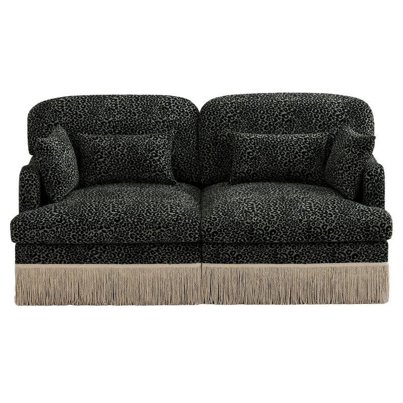 Canapé Comfy Chenille Leopard, Noir