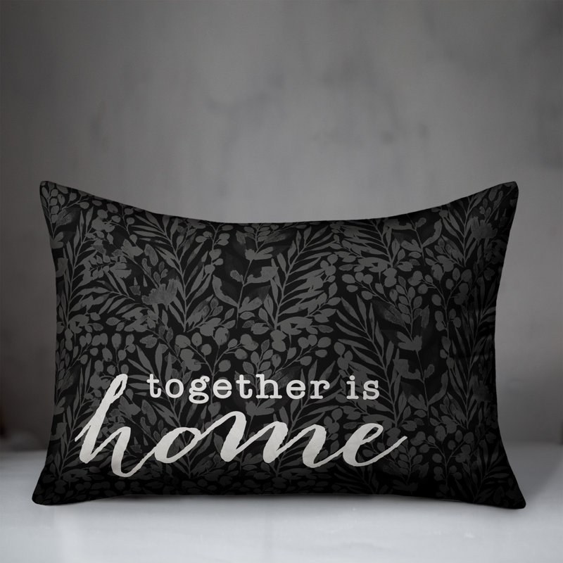 Coussin décoratif intérieur / extérieur en polyester , Noir, H 18 po x l 25 po