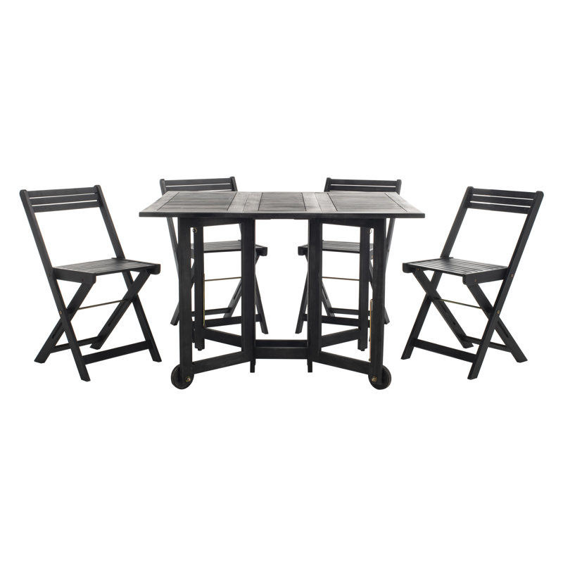 Ensemble de salle à manger rectangulaire 4 personnes 43,3 po Laoise Gardens, Noir
