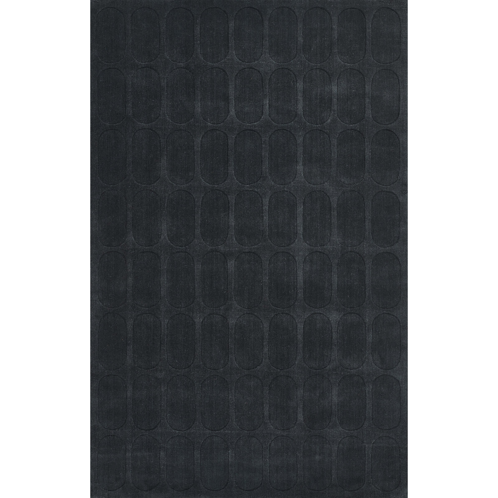  Contour Hand Woven Wool Geometric Navy Area Rug, Rectangle 2' x 3'