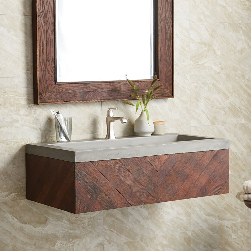 Vintner 36" Wall-Mounted Single Bathroom Vanity Set, Chardonnay , Single Faucet Hole, Ash
