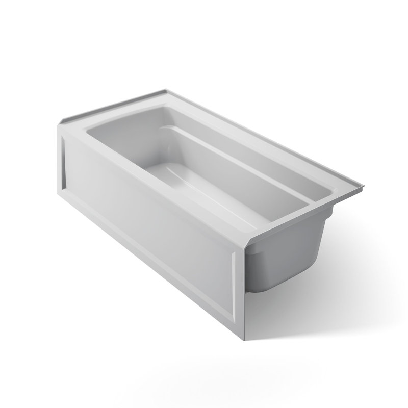 Archer 66" x 32" Soaking Bathtub, Ice Grey, Right