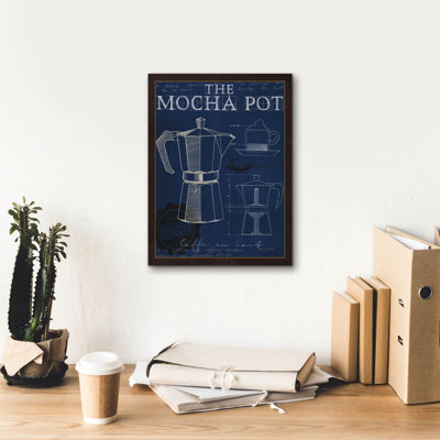 «Coffee Blueprint 2 Indigo» par Marco Fabiano, art mural sur toile