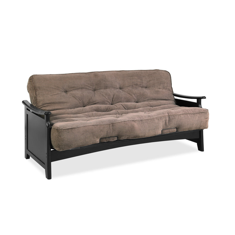 Futon et matelas Mccallum, Velours côtelé couleur chocolat