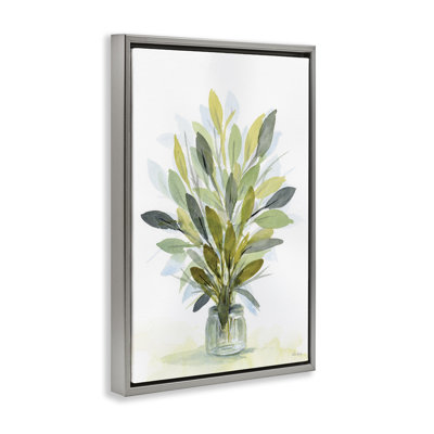 Toile flottante encadrée «Layered Leaves in Jar» par Patti Bishop