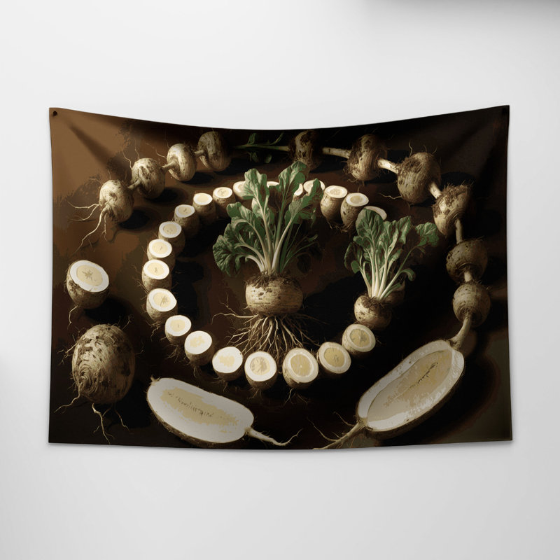 Tapisserie murale légumes Skirret, 88 po x 104 po