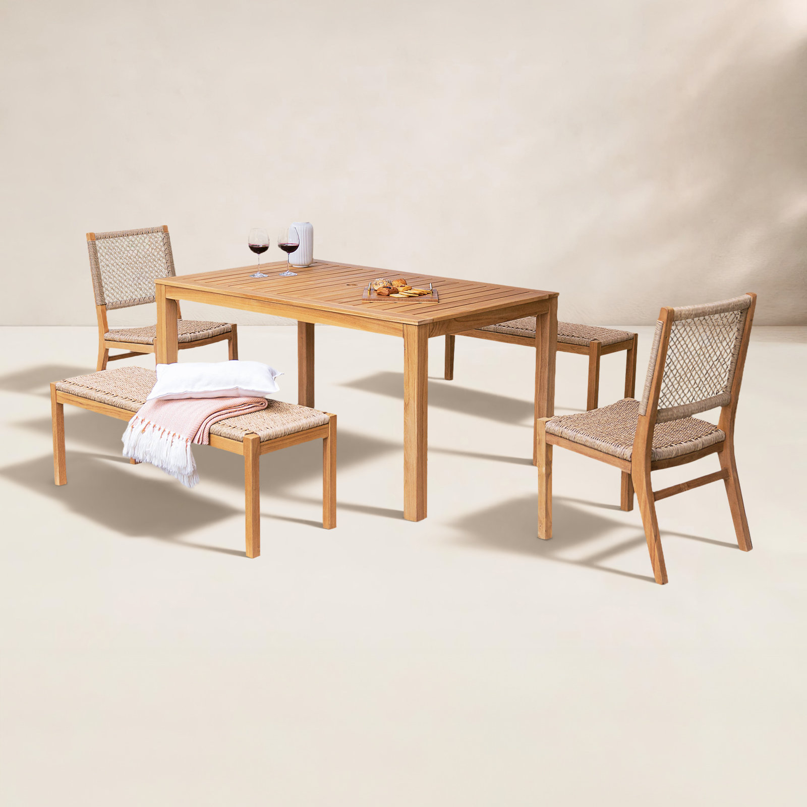 Seras Teak Patio Dining Set