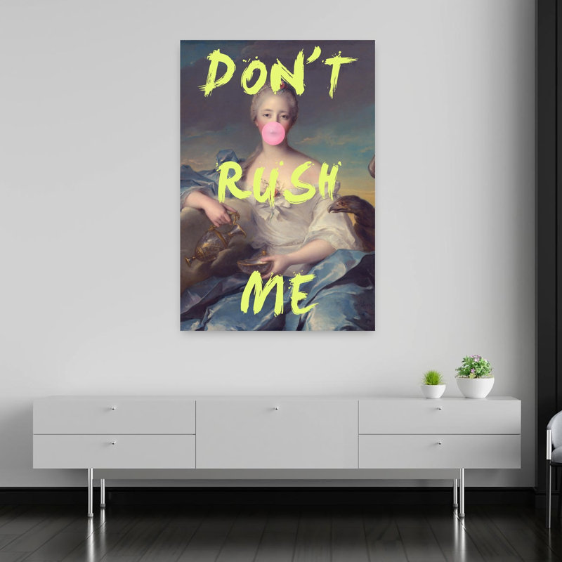 «Don'T Rush Me Portrait Abstract», reproduction d'art mural contemporain, 60" H x 40" W