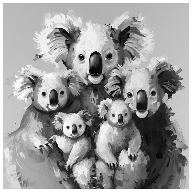 Tapisserie murale Koala Family - Koalas, H 104 po x 88 avec 4 œillets