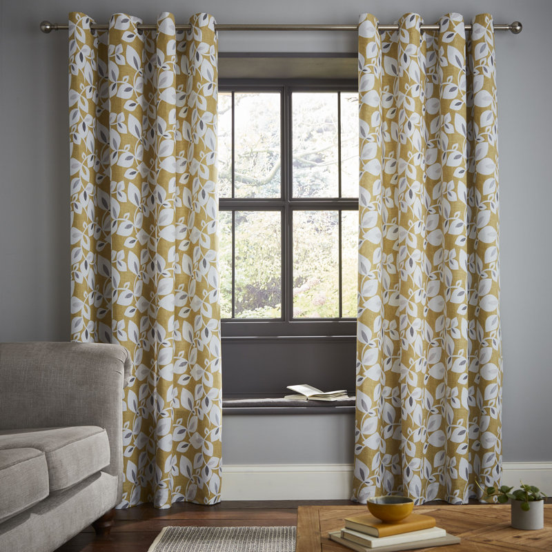 Inga Eyelet Room Darkening Curtains, 168 W x 183 D cm