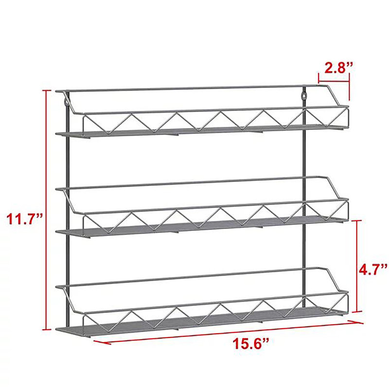 3 Tier Spice Jar Rack, Silver