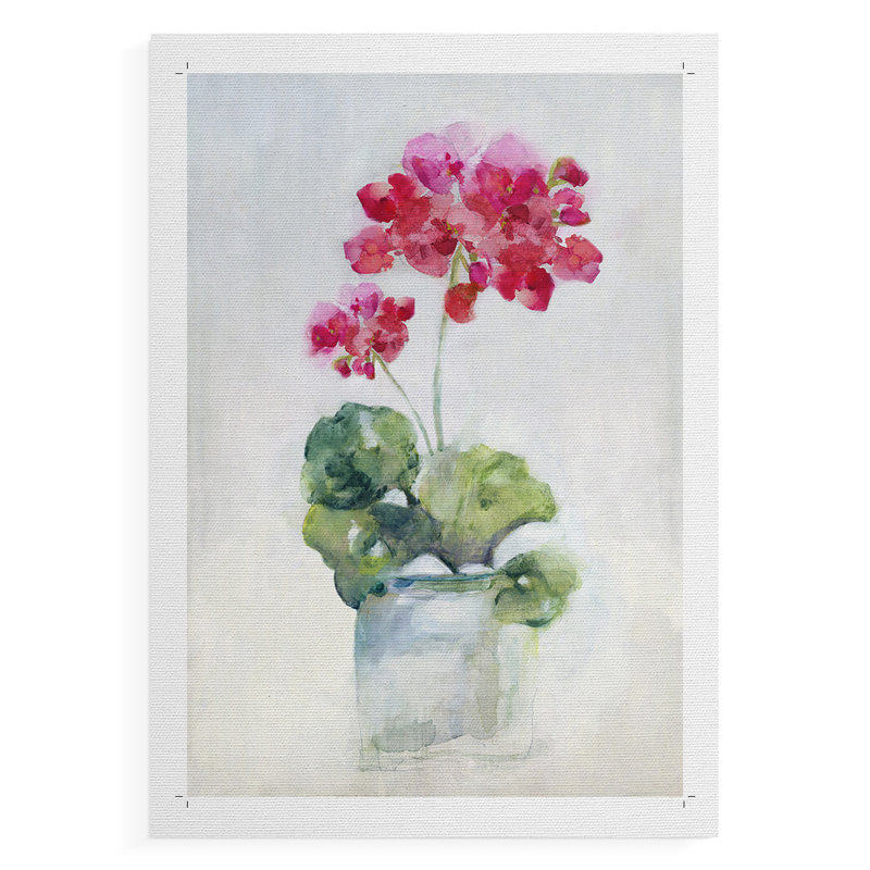Soft Geranium II - Impression sur toile seulement - SANS CADRE, H 18 po x l 12 po