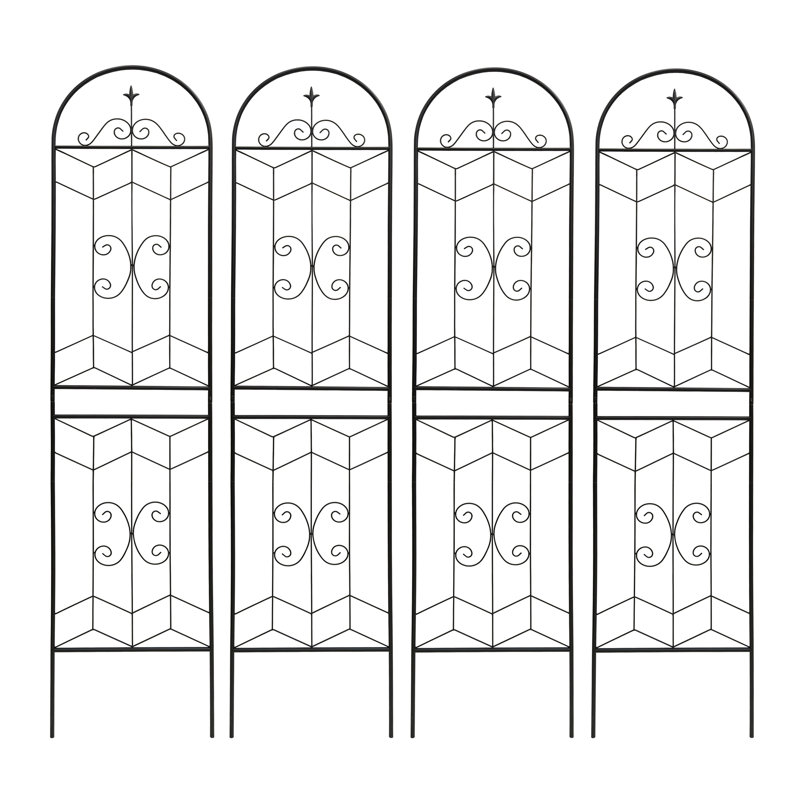 Treillis de jardin en métal - Treillis antirouille pour plantes grimpantes