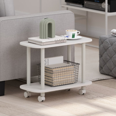 Creekside Modern Oval End Table, Side Table with Casters