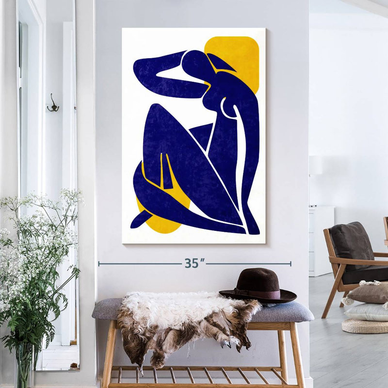Silhouette de femme abstraite sur toile, H 39 po x l 26 po x P 1,25 po