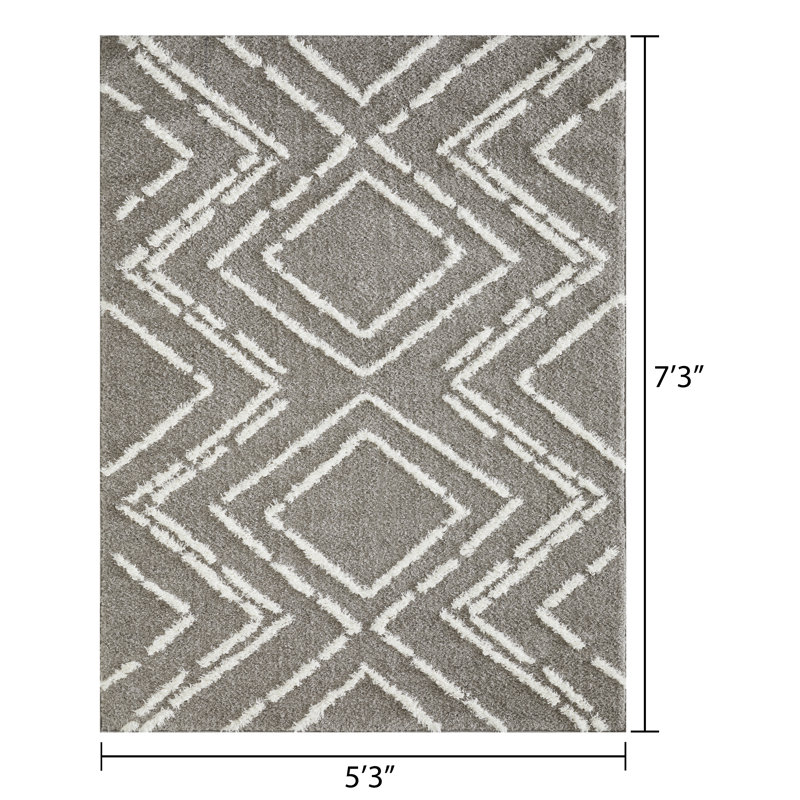 Hinnerich Performance Geometric Indoor Rug, Rectangle 5'3" x 7'3"
