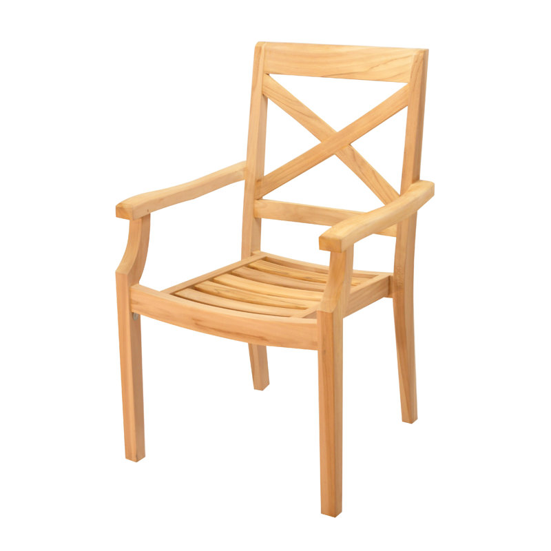 4 Seats 5 Pcs Grade-A Teak Wood Dining Set: Warwick Console Folding Rectangle Table And 4 Granada Stacking Arm Chairs #11GR1504