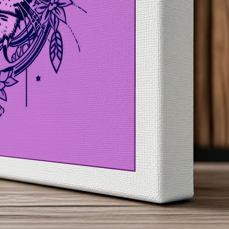 Mandala Leopard Boho - Wrapped Canvas, 18x12 - 45.7 x 30.5 cm, White Border